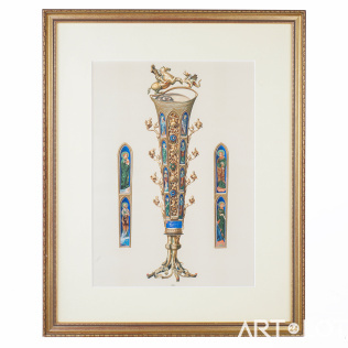Хромолитография экспонаты сокровищницы Сан Марко «Реликварий руки Святого Георгия»
