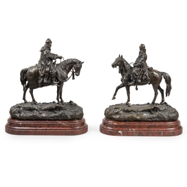 Парные кабинетные фигуры «Царская охота» по модели В.Я. Грачёва