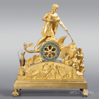 Каминные часы «Ганимед на колеснице Юпитера» в стиле ампир