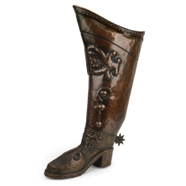 Металлическая подставка для тростей и зонтиков в виде сапога