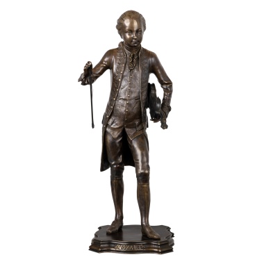 Бронзовая скульптура "Моцарт со скрипкой и смычком"