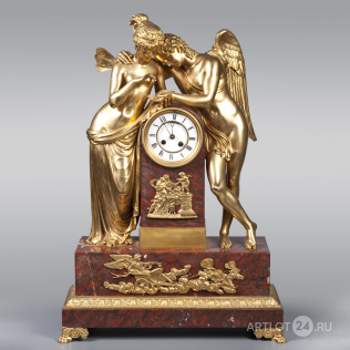 Каминные часы «Амур и Психея» стиле Людовика XVI