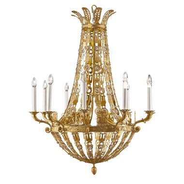 Парадная русская люстра в стиле ампир на 10 свечей