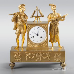 Каминные часы «Трубадуры» в стиле ампир