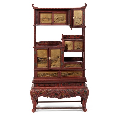 Японская горка периода Мэйдзи с видами Эдо