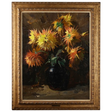 Натюрморт с желтыми астрами