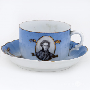 Чайная пара с портретом А.С. Пушкина