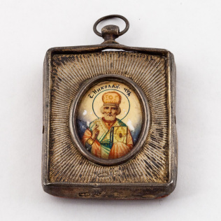 Икона на перламутре «Святой Николай Чудотворец»