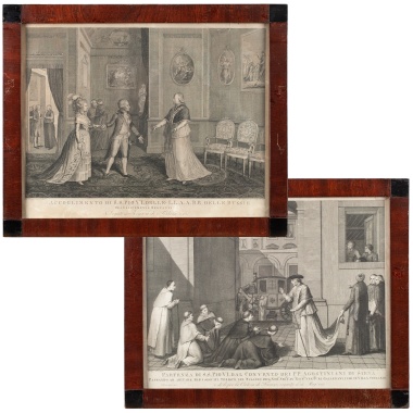 Гравюра «Прием Папой Римским Пием VI Великого князя Павла Петровича с супругой Марией Федоровной 8 февраля 1782 года в Риме»