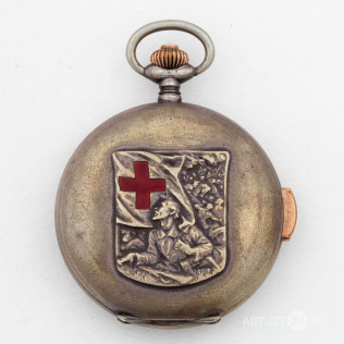 Часы карманные с четверным репетиром и приспособлением для определения времени руками от «Российского общества Красного Креста»