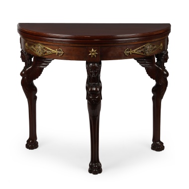 Ломберный стол в стиле ампир с ножками в виде кариатид
