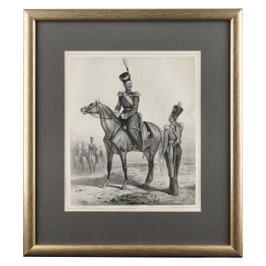 Литография «Командир полка и штаб-офицер 1831»