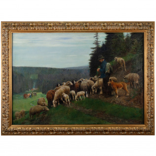 Пейзаж «Пастух с отарой овец»