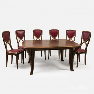 Комплект столовой мебели в стиле ар-нуво