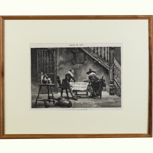 Печатная графика «Игра в карты» из серии «Художественный салон 1877 года. Париж»