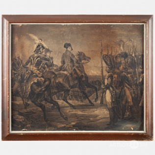 Печать с картины Ораса Верне «Наполеон в битве при Йене. 14 октября 1806 года»