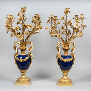 Парные вазы-канделябры в стиле Людовика XVI
