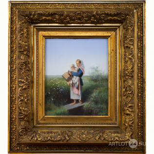 Пелевин Иван Андреевич «Девушка с ребенком на мостике в поле»