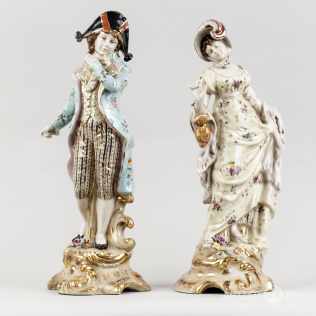 Парные статуэтки в стиле рококо «Дама с кавалером»