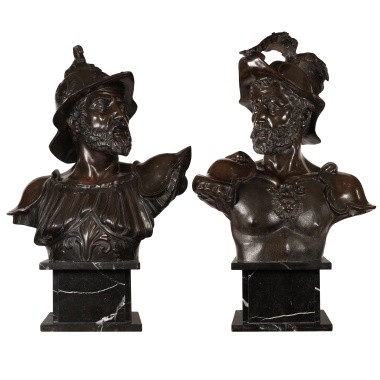 Парные бронзовые бюсты римских императоров
