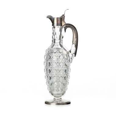Хрустальный графин для вина в серебряной оправе фабрики братьев Грачевых