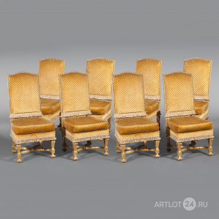 Комплект из восьми стульев в стиле Людовика XV