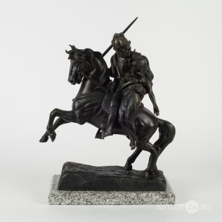 Кабинетная скульптура «Средневековый рыцарь в объятиях Леди Годивы на коне»