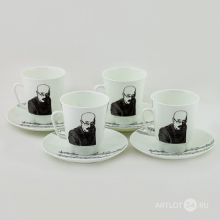 Четыре кофейные пары с портретом А.Я. Розенбаума