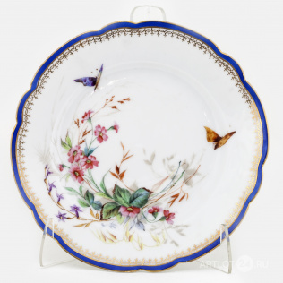 Декоративная расписная тарелка «Трели птиц в саду»