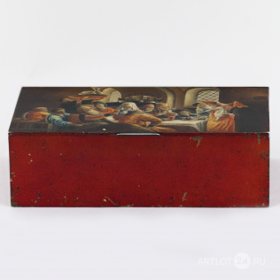 Шкатулка с миниатюрой по мотивам картины К.Е. Маковского «Боярский пир»