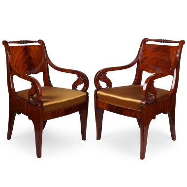 Парные русские кресла в стиле николаевский ампир