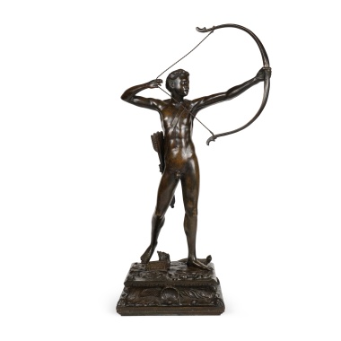 Бронзовая скульптура «Охотник с луком» по модели Анри Дезире Гокье