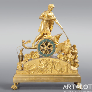 Каминные часы «Ганимед на колеснице Юпитера» в стиле ампир