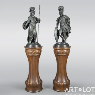Парные скульптуры крупной формы «Афина и Арес» Луи-Огюста Моро