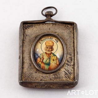 Икона на перламутре «Святой Николай Чудотворец»