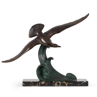 Кабинетная скульптура «Альбатрос на волне» в стиле ар-деко