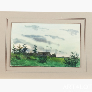 «Пейзаж с телеграфными столбами» Альберта Николаевича Бенуа
