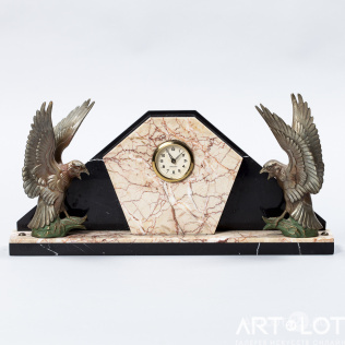 Каминные часы «Птицы» в стиле ар-деко