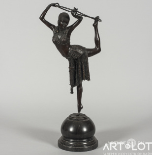 Скульптура "Танцующая с обручем" в стиле Ар деко