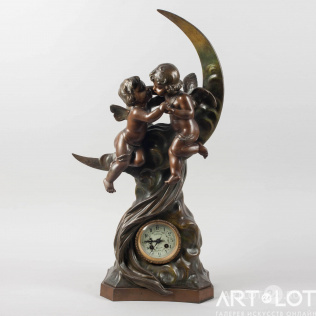 Часы с амурами «Аллегория любви» в стиле ар-нуво