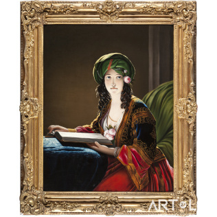 Портрет молодой женщины с книгой  в восточном наряде