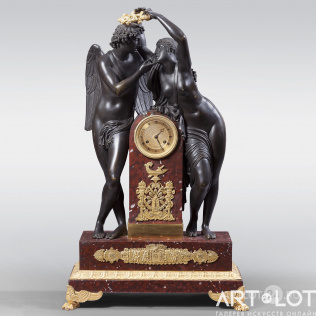 Каминные часы «Психея, венчающая Амура» по модели Клода Мишалона