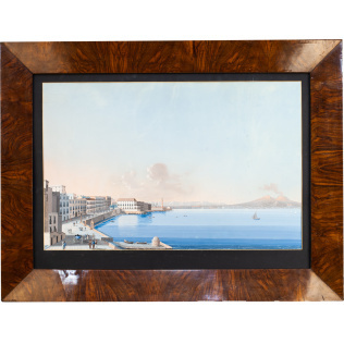 Гуашь «Вид на набережную Санта Лючия в Неаполе»
