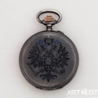 Часы карманные закрытого типа (трехкрышечные) с государственным орлом Кабинета Его Императорского Величества